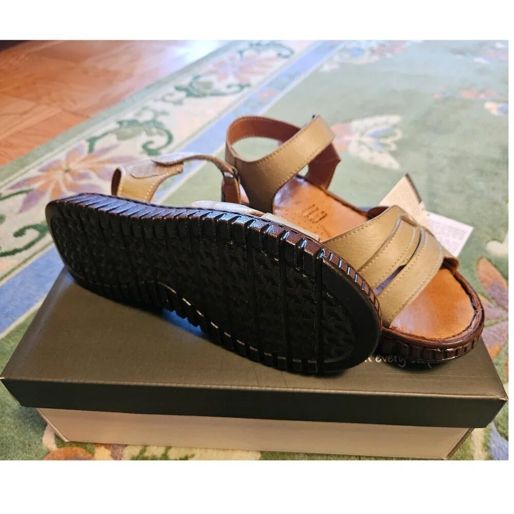 Women's Leather Sandal, Spring Step Nochella Olive Green, Size 36 (US 6)